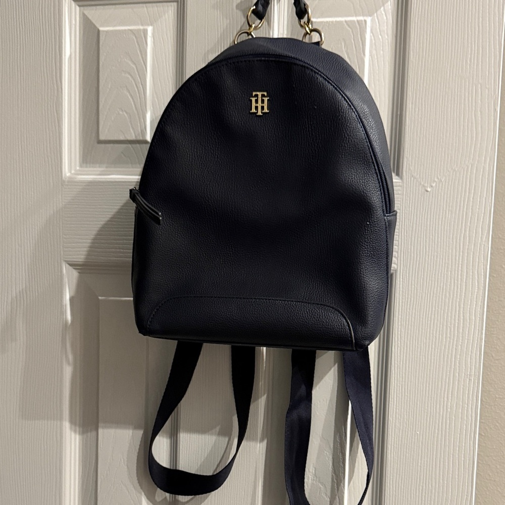 Tommy Hilfiger Midnight Blue Backpack with Gold Accent